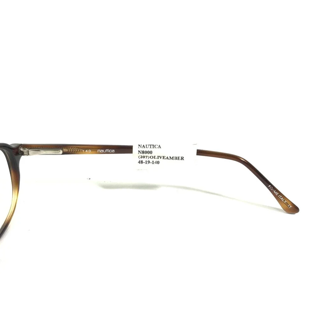 Nautica Eyeglasses Frames N8000 207 Brown Tortoise Round Oval Full Rim 48-19-140